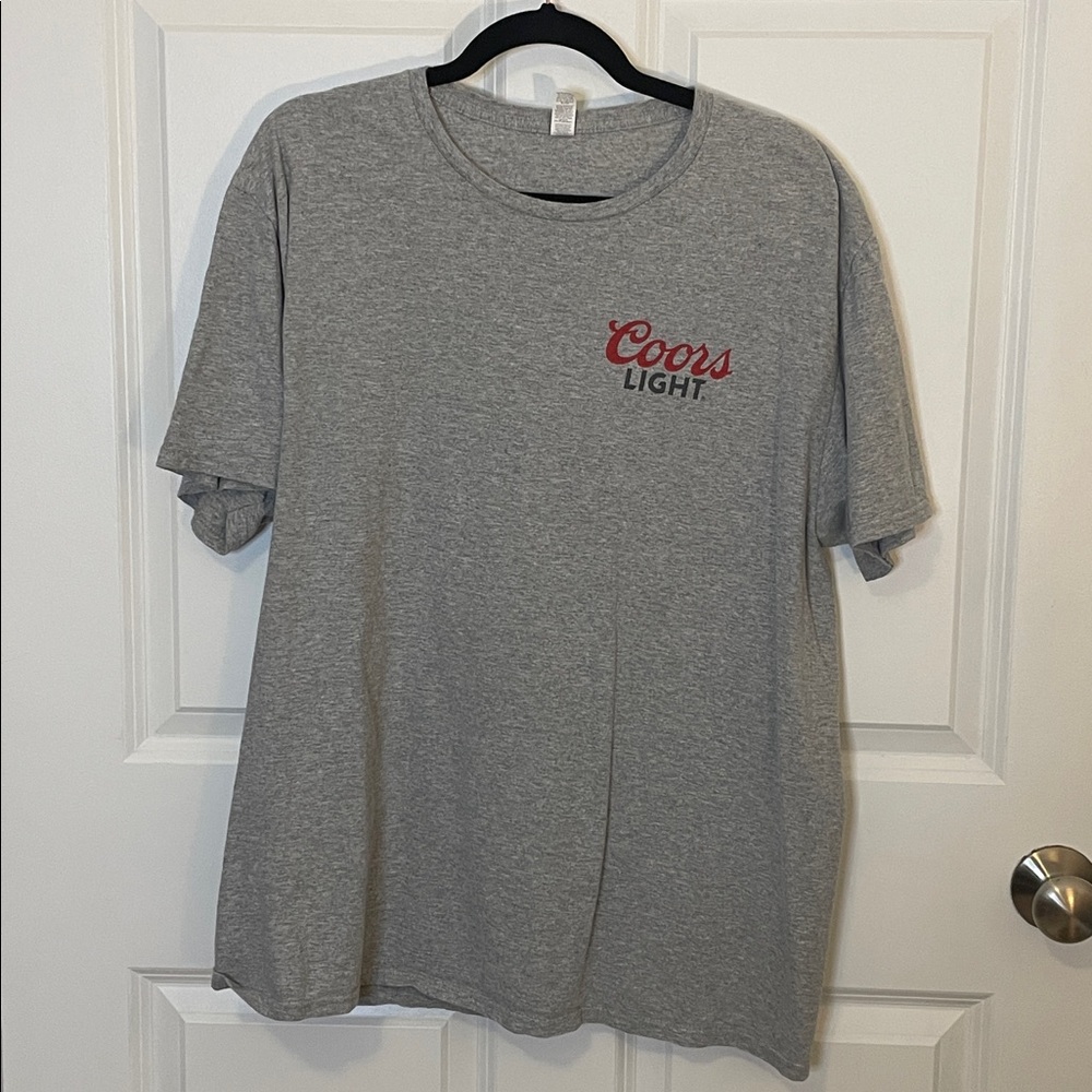 Coors Light Graphic T Shirt Gray Beer Logo Mens XL Bar Casual Tee